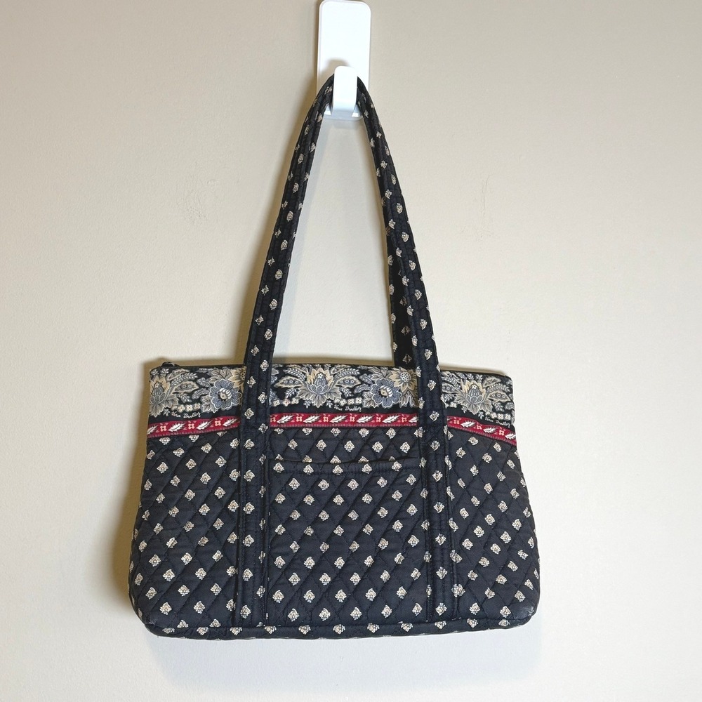 Vintage Vera Bradley Classic Black Quilted Tote Bag Retired 2002 Shoulder Purse